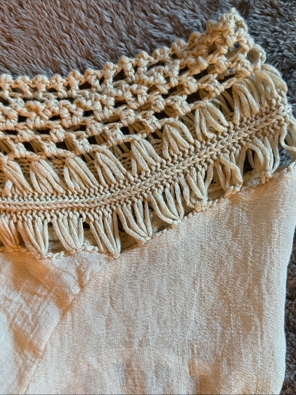 👚 Ecote Crochet Trim Gauze Tunic Top — Cream — Sz M / NWOT